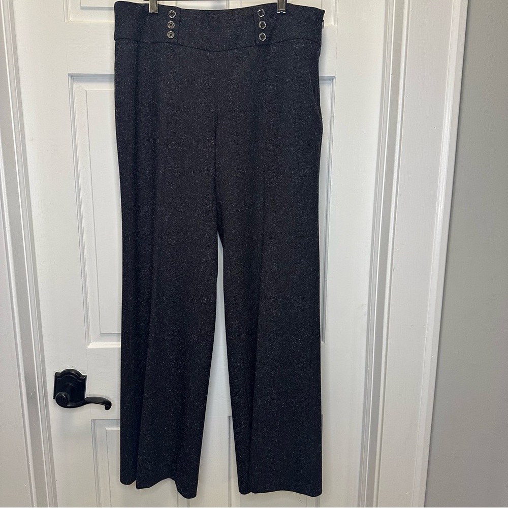 White House Black Market Dark Gray Wide Leg Trousers
